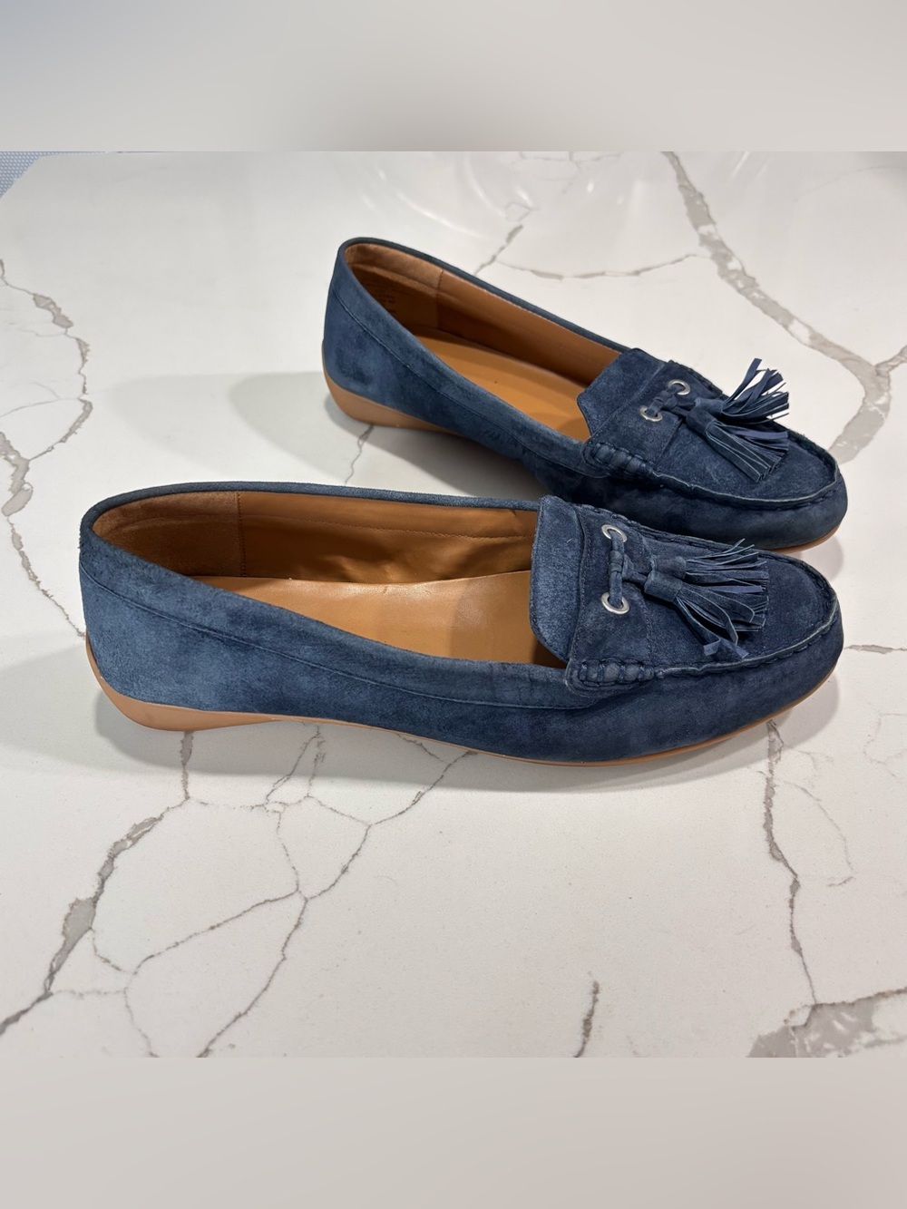 G.H. Bass & Co. BONNIE Navy Suede Leather Tassel Loafers Women’s Size 8.5 Preppy